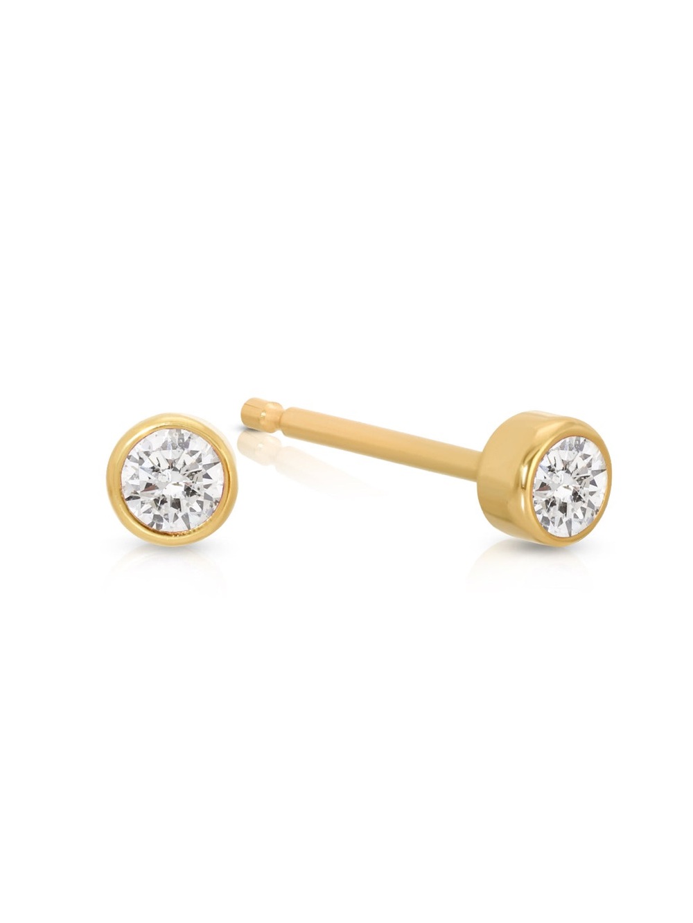 Maya Brenner Diamond Stud Earrings Pair in Gold